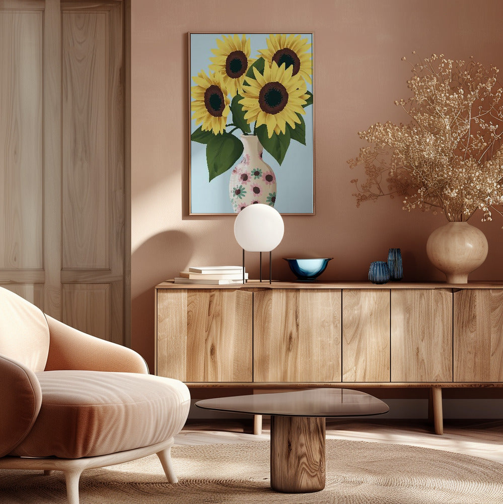 Vase of Sunflowers Poster