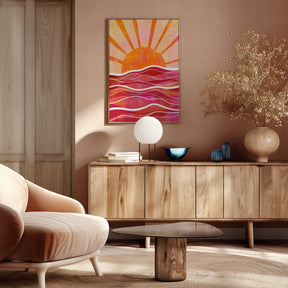 Sea Sunset Pink Poster