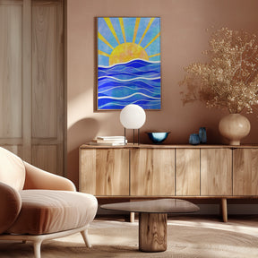 Sea Sunset Blue Poster