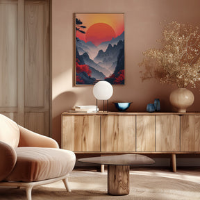 Sunset In the Mountains Poster