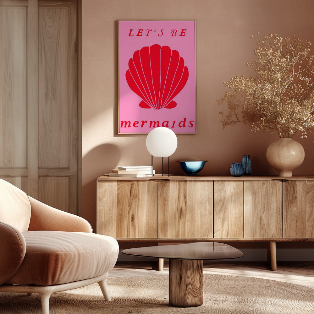 Mermaidspinkred Ratioiso Poster