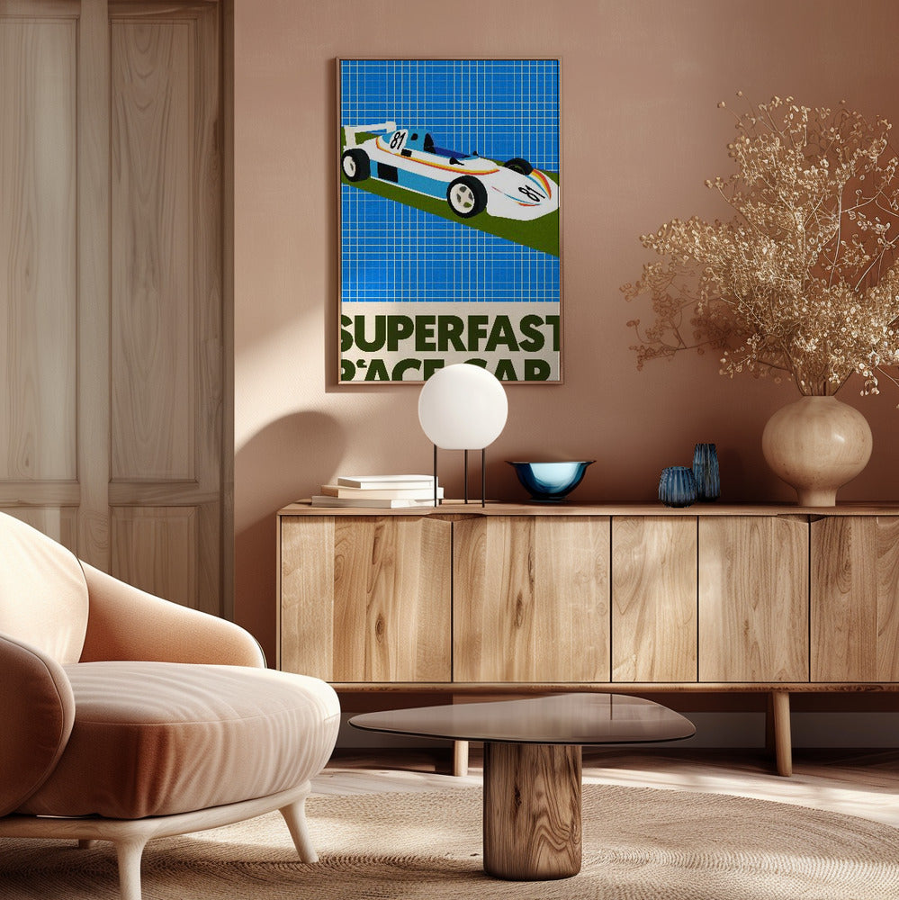 Superfast Race Car Poster