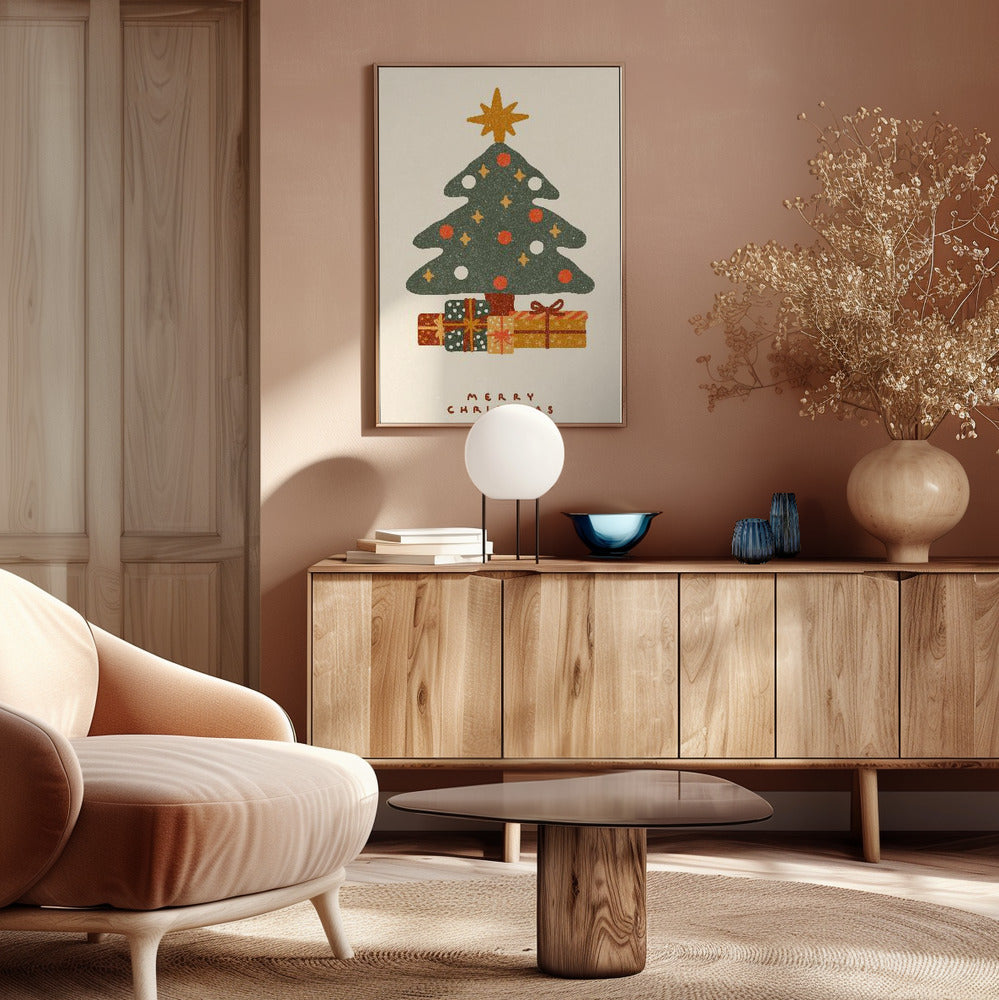 Christmas tree with gifts Poster