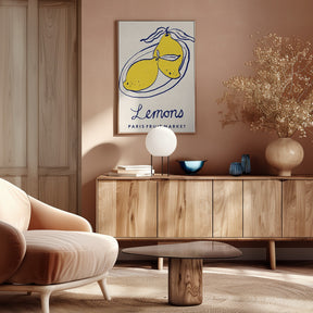 Food Art - Lemons Paris Fruit Market Poster