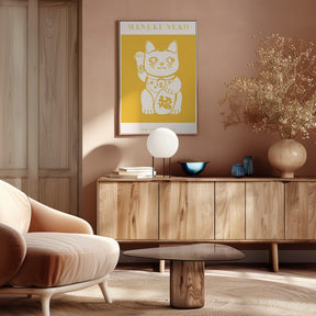 Maneki-Neko Yellow Cat Poster