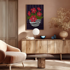 Striped Vase Poster