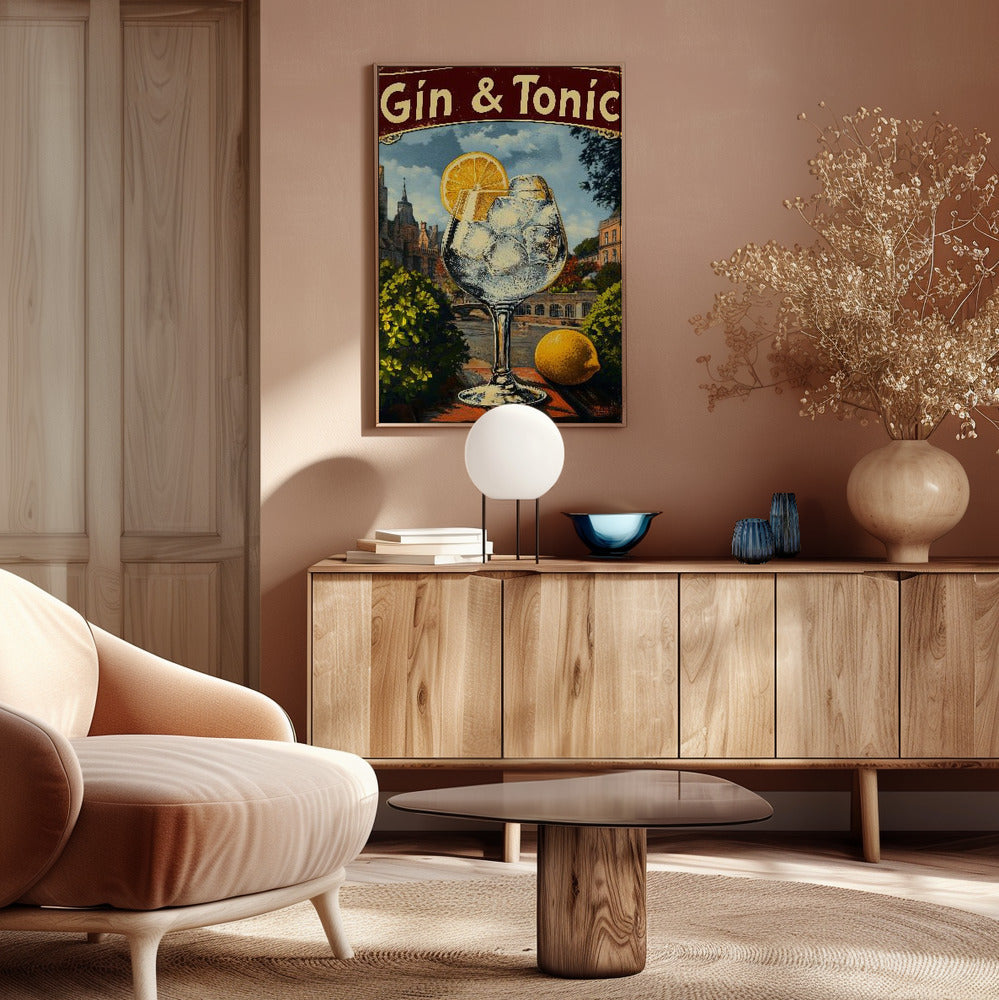 Gin &amp; Tonic Vintage Poster