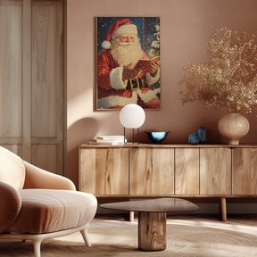 Santa Reading I Poster