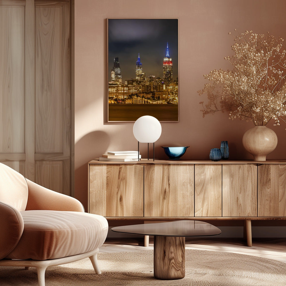 Magnificent midtown Manhattan skyline with Little Island Poster