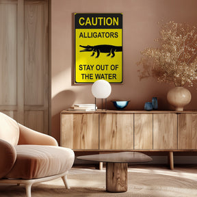 Caution   Alligators Poster