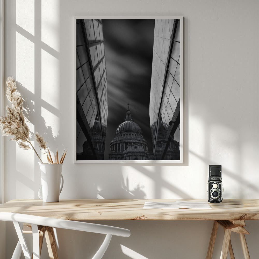 The St Paul's Cathedral in Reflection Poster