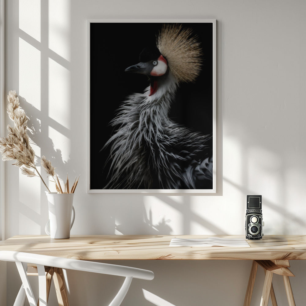 Crowned crane's portrait Poster