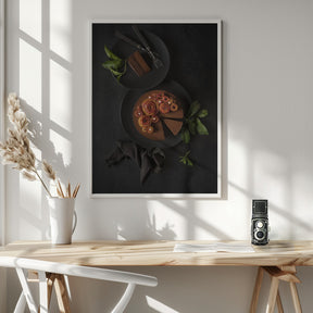 Dark chocolate and nectarine roses Poster