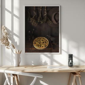 Dried herbs tart and an Akubra Poster