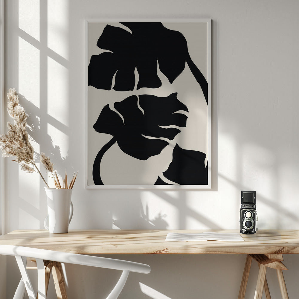 Monstera Black Poster