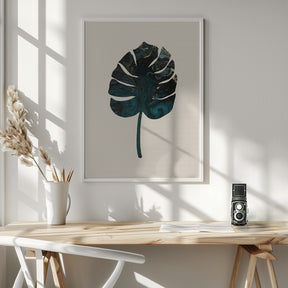 Monstera Marble Green Poster