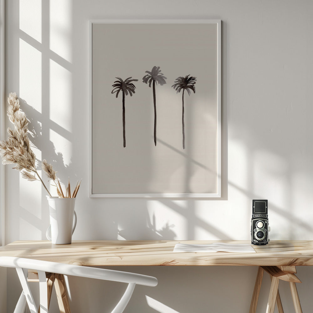 Palm Trees Ink Poster