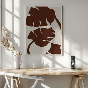 Monstera Canvas Brown Poster