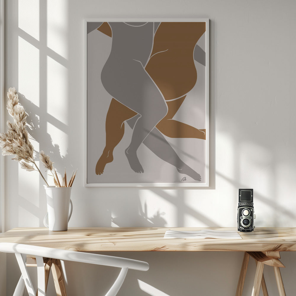 Lovers Beige Poster