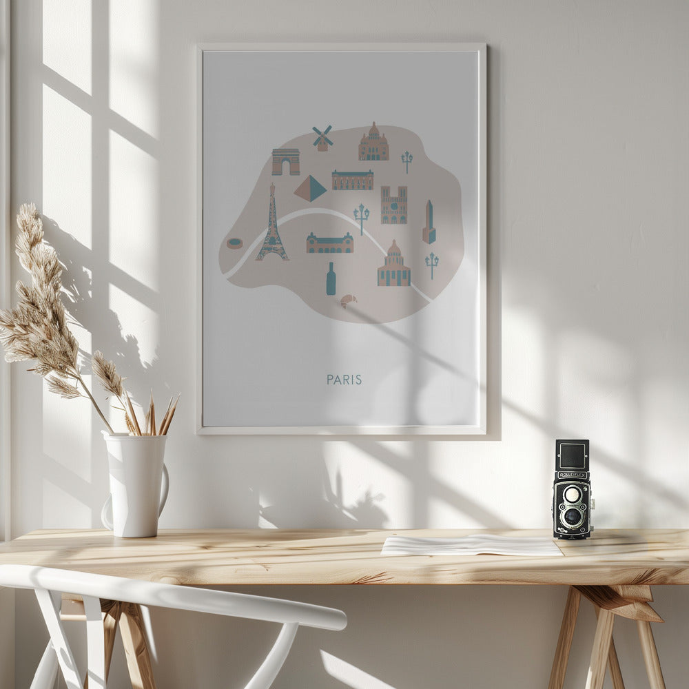 Paris Map Poster