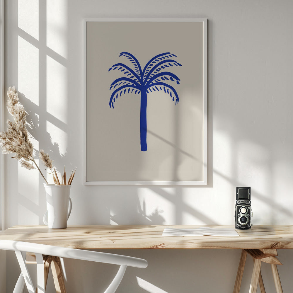 Blue Palm Poster