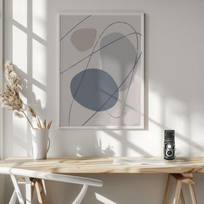 New Shapes Blue No 2 Poster