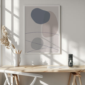 New Shapes Blue No 3 Poster