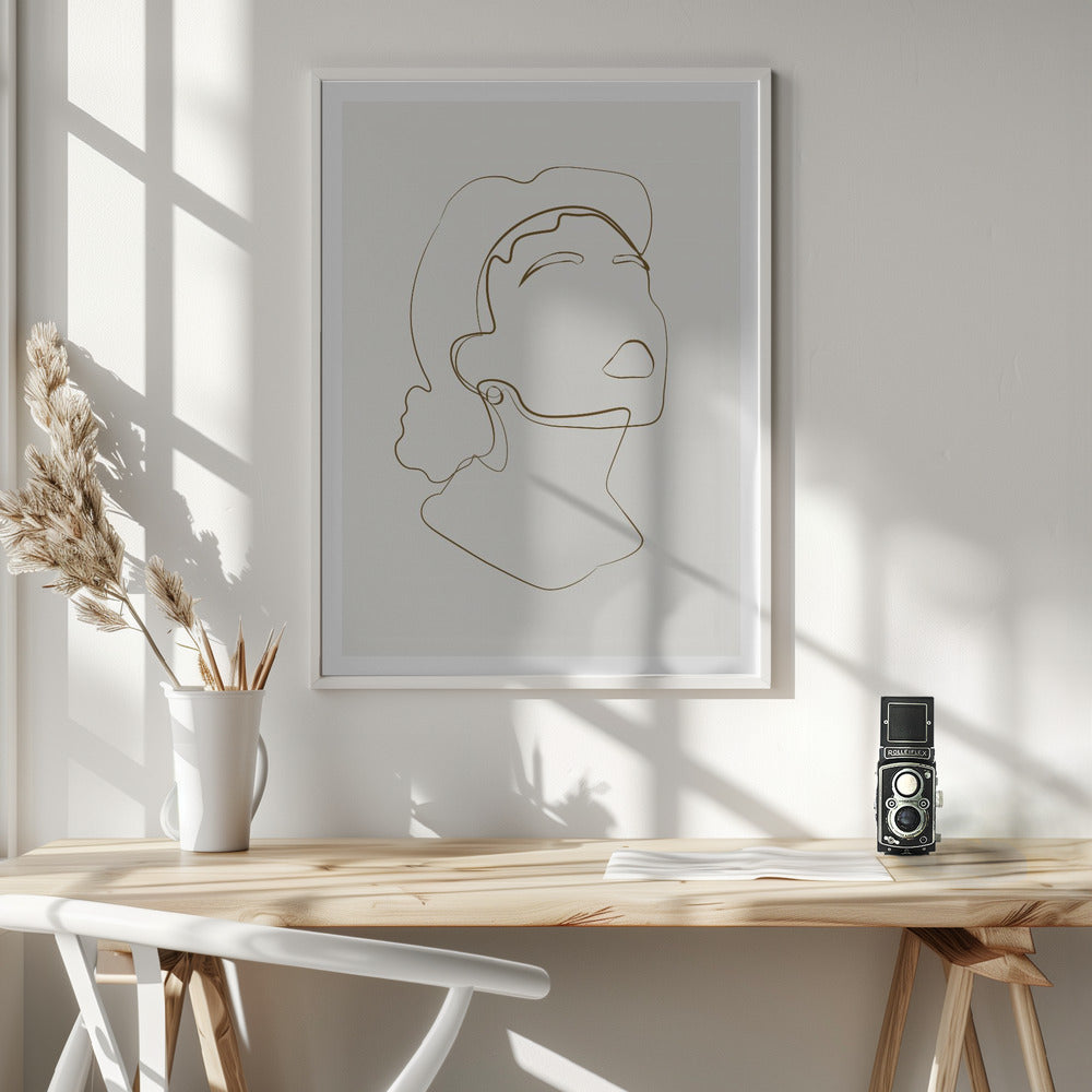 Abstract Face Line Art Poster