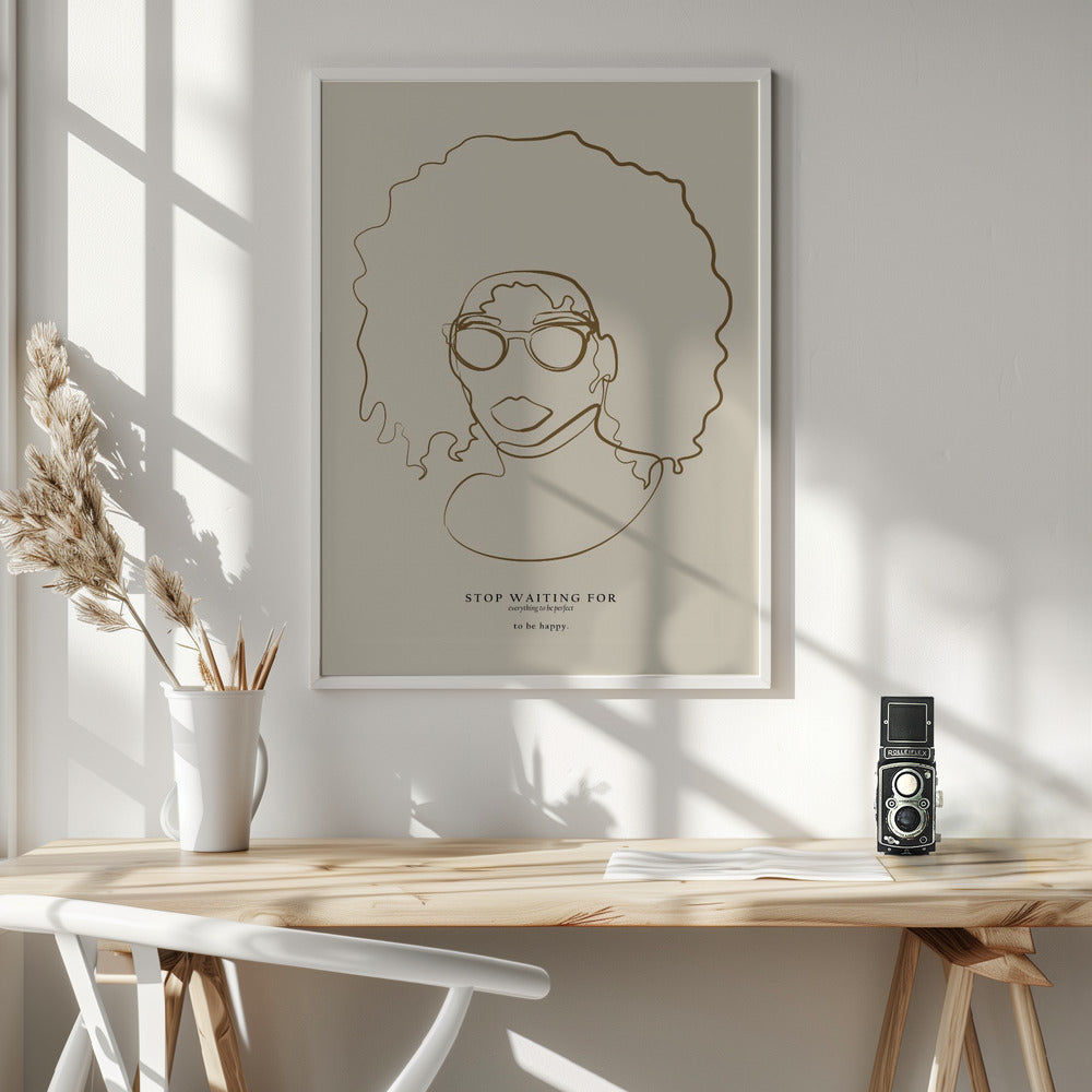 Woman face with glasses Poster