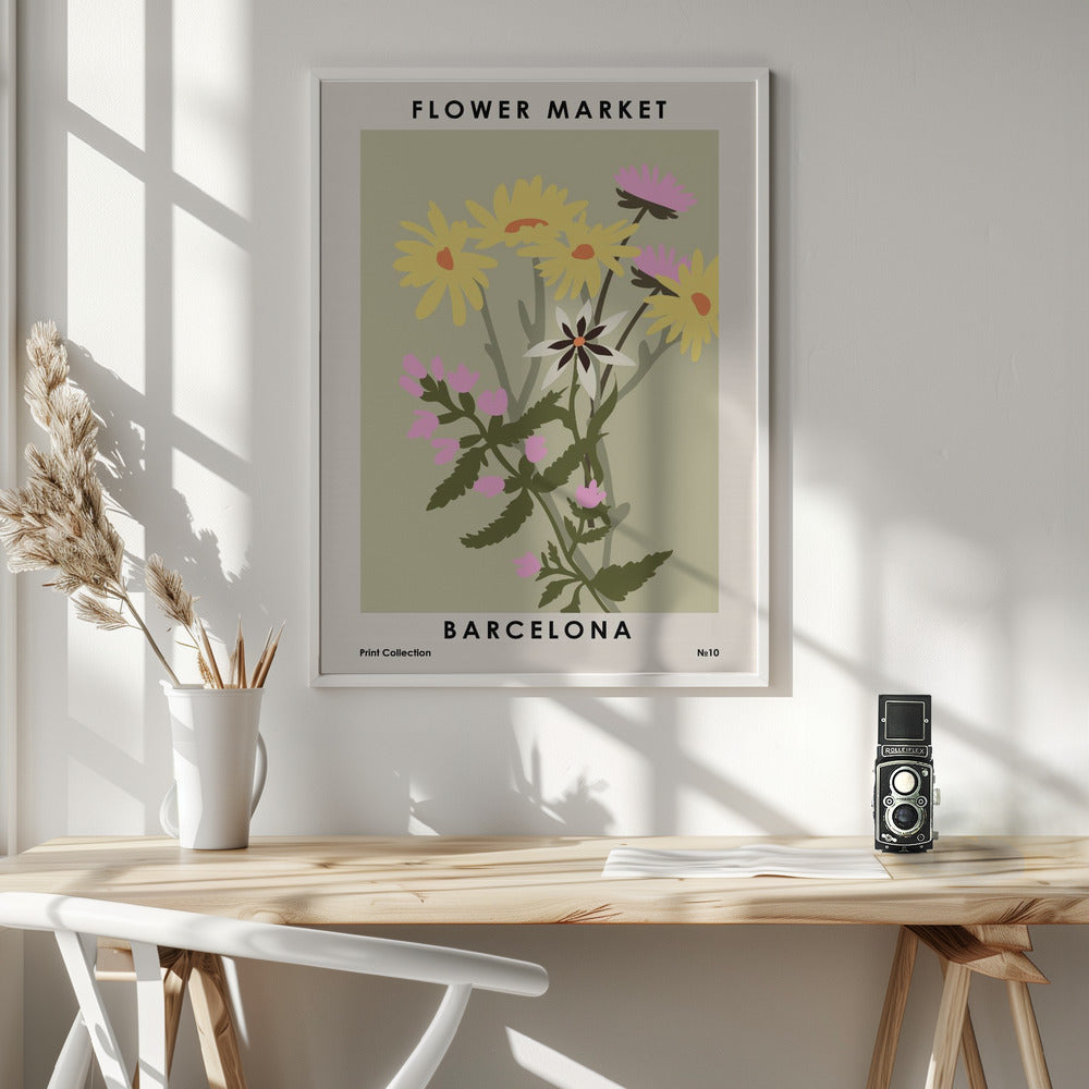 Flower Market Barcelona Poster