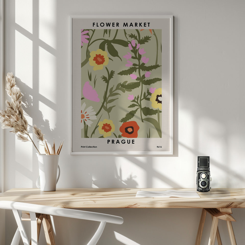 Flower Market Prague Poster