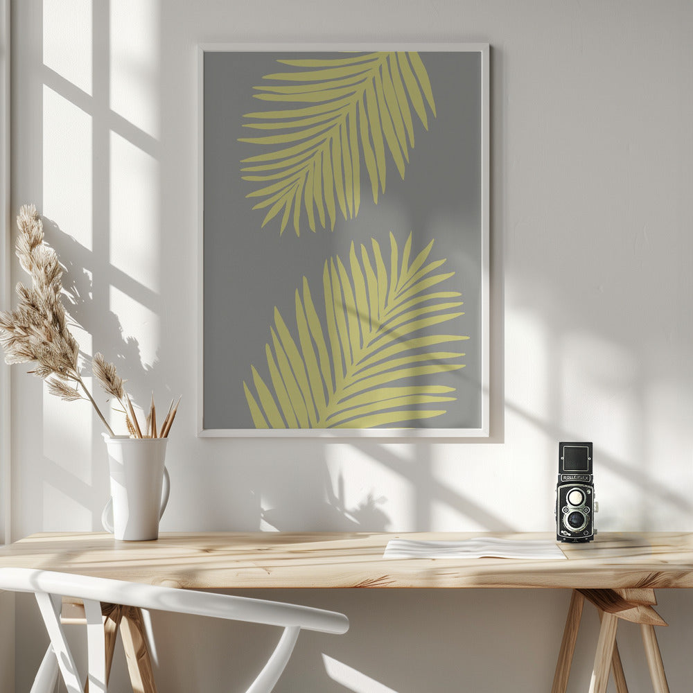 PALM LEAF 01 YELLOW Poster