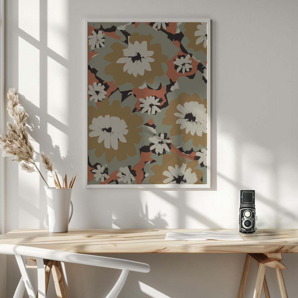 Big Pastel Flowers Poster