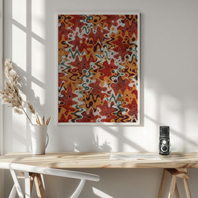 Liquid Red Orange Pattern Poster