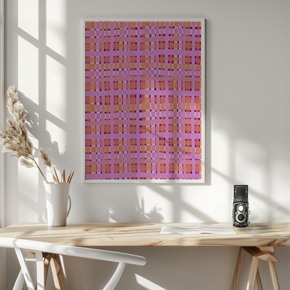 Pink Plaid Poster