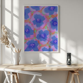 Purple Flowers Pattern Poster