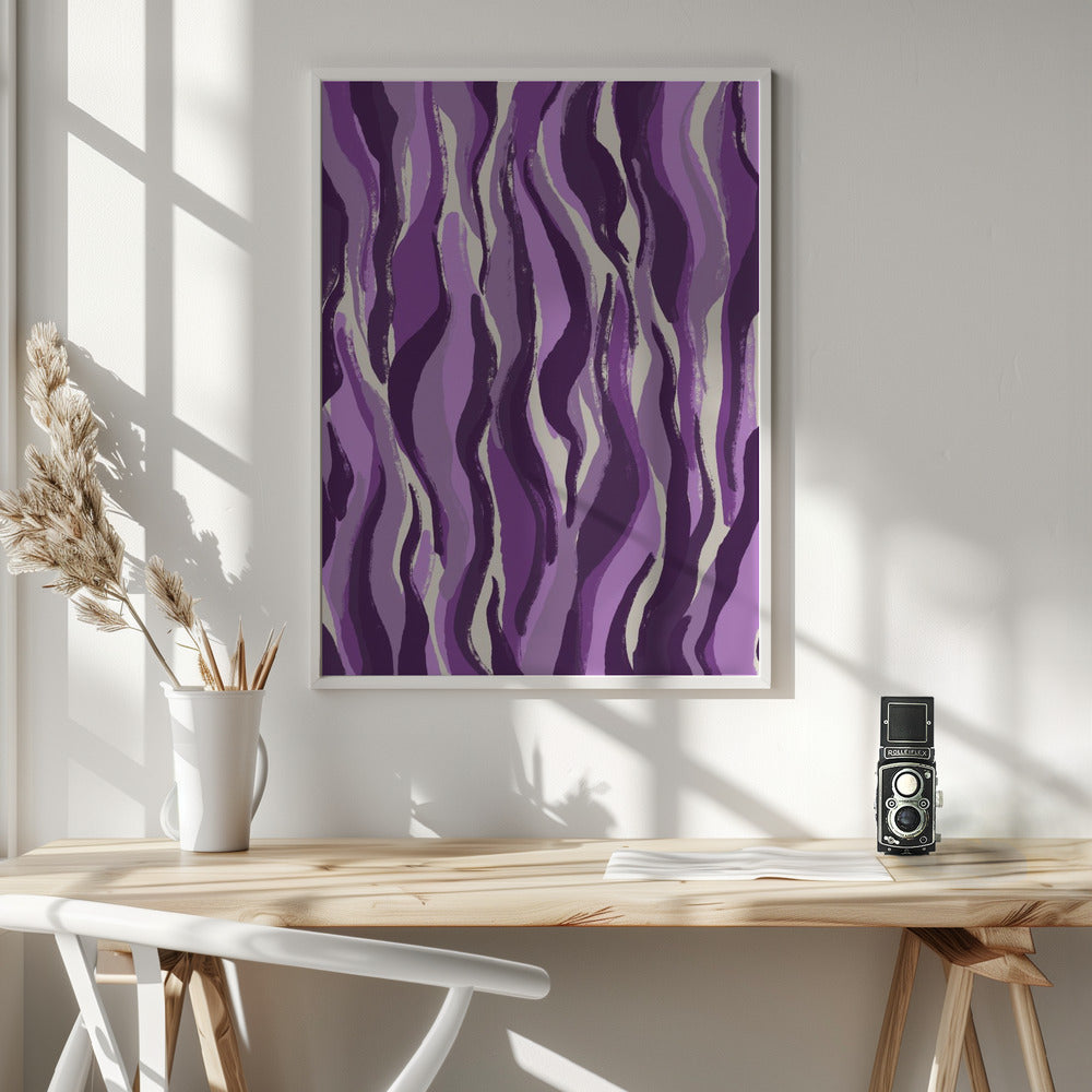 Purple Tiger Pattern Poster