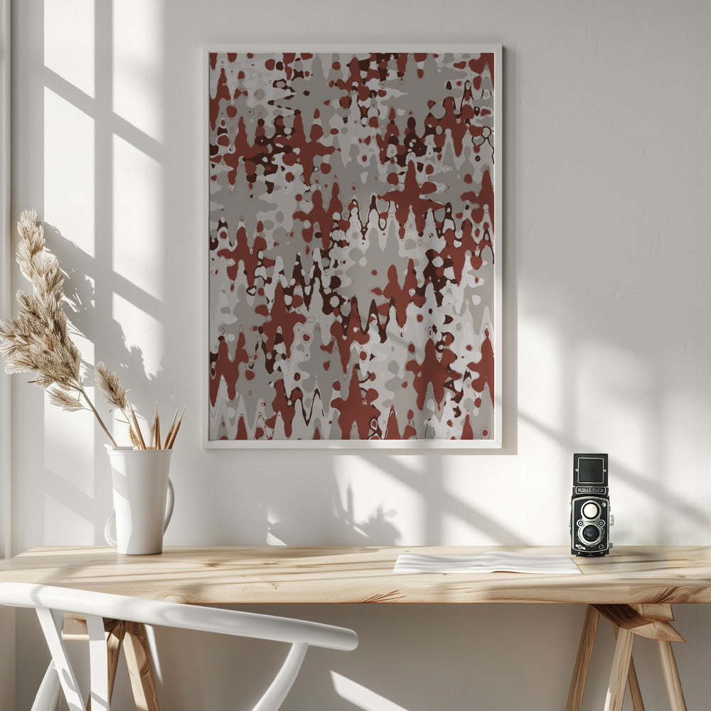 Liquid Beige Brown Pattern Poster