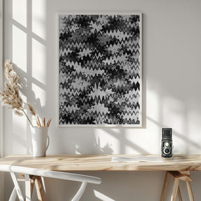 Black And White Zig Zag Pattern Poster