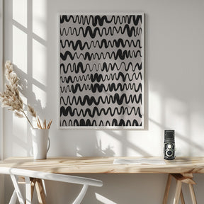 Black Waves Pattern Poster