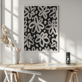 Giant Beige Flower Pattern Poster