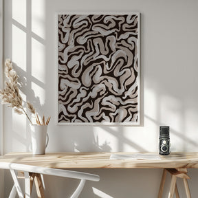 White Beige Pattern Poster