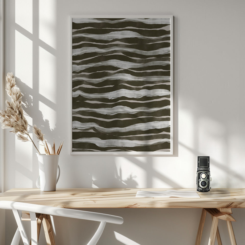 Geen Watercolor Waves Poster