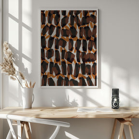 Brown Orange Brush Strokes Poster