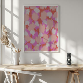 Pastel Pink And Orange Strokes Poster