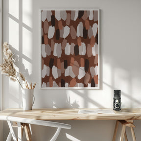 Pastel Earthy Strokes Pattern Poster