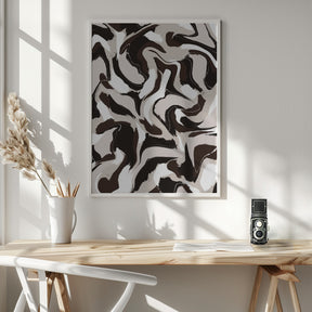 White Beige Brown Pattern Poster