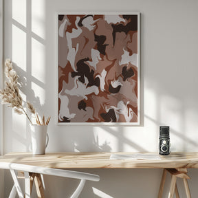 Liquid Earthy Strokes Pattern Poster