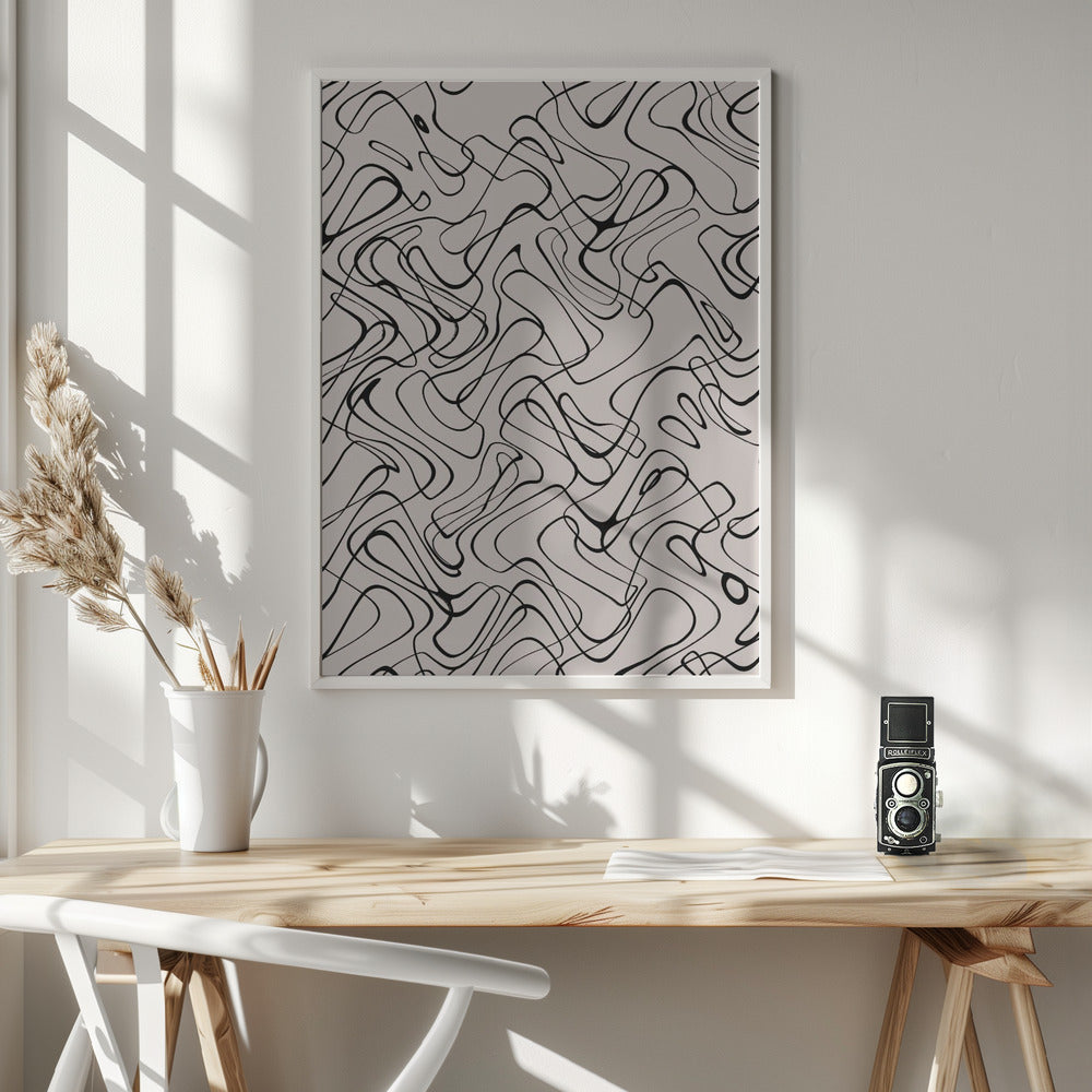 Thin Wild Line Pattern Poster