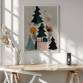 Cute Pine Tree Composition Poster